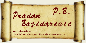 Prodan Božidarević vizit kartica